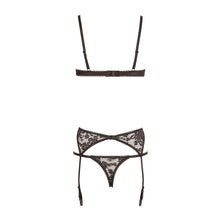 Lade das Bild in den Galerie-Viewer, Hebe Straps Set 75B - 85C schwarze Spitze, ouvert &quot;Bella&quot;
