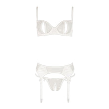 Lade das Bild in den Galerie-Viewer, Hebe Straps-Set weiß S-XL Cups und Schritt ouvert &quot;Shirin&quot;
