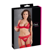 Lade das Bild in den Galerie-Viewer, Straps BH Set rot 75B - 85B Cups abknöpfbar &quot;Strip&quot;
