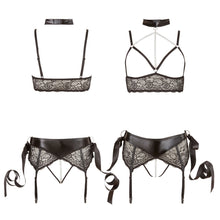Lade das Bild in den Galerie-Viewer, Damen Straps-Set S - XL mit Satin-Handfesseln, Schritt ouvert "Malaika"