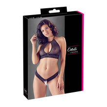 Lade das Bild in den Galerie-Viewer, Neckholder BH-Set S-XL transparent mit Spitze &quot;Anni&quot;
