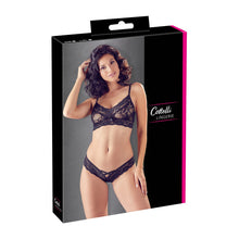 Lade das Bild in den Galerie-Viewer, Damen BH-Set S - XL weiche schwarze Spitze &quot;Florida&quot;
