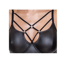 Lade das Bild in den Galerie-Viewer, BH Set Damen Mattlook - Schwarz mit Riostring "Talisha"