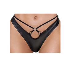 Lade das Bild in den Galerie-Viewer, BH Set Damen Mattlook - Schwarz mit Riostring "Talisha"