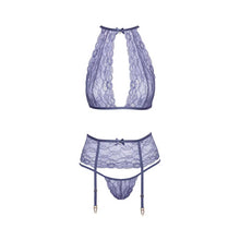 Lade das Bild in den Galerie-Viewer, Elegantes Straps-Set S-XL mit Spitze in zartem Lavendel "Carletta"