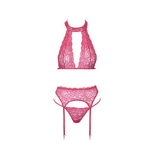 Lade das Bild in den Galerie-Viewer, Neckholder Straps-Set S-XL sexy Rückenfrei, pinke Spitze &quot;Maret&quot;
