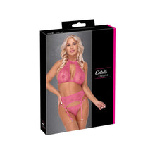 Lade das Bild in den Galerie-Viewer, Neckholder Straps-Set S-XL sexy Rückenfrei, pinke Spitze &quot;Maret&quot;
