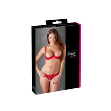 Lade das Bild in den Galerie-Viewer, Rotes BH-Set 75-85B aus Spitze &amp; Satin &quot;Valerie&quot;
