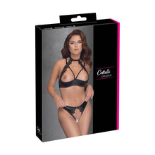 Lade das Bild in den Galerie-Viewer, Hebe BH-Set mit Stickerei S-L und abnehmbarer Schritt-Kette &quot;Minette&quot;
