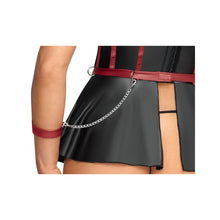 Lade das Bild in den Galerie-Viewer, Longline-Hebe mit Volant S-XL String ouvert + 2 Armfesseln &quot;Manola&quot;
