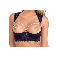 Lade das Bild in den Galerie-Viewer, Straps Hebe BH-Set ouvert S-L mit Perlenkette und 6 Strapse &quot;Jade&quot;
