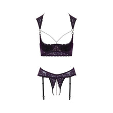 Lade das Bild in den Galerie-Viewer, Straps Hebe BH-Set ouvert S-L mit Perlenkette und 6 Strapse &quot;Jade&quot;
