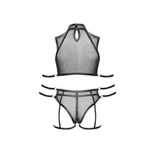 Lade das Bild in den Galerie-Viewer, Top und Straps-Slip XL - 3XL mit Druckknöpfen transparent "Mirea"
