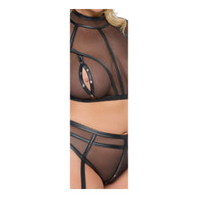 Lade das Bild in den Galerie-Viewer, Top und Straps-Slip XL - 3XL mit Druckknöpfen transparent "Mirea"