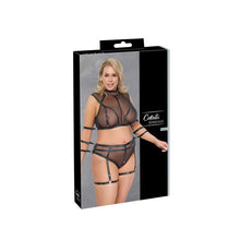 Lade das Bild in den Galerie-Viewer, Top und Straps-Slip XL - 3XL mit Druckknöpfen transparent "Mirea"
