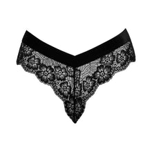 Lade das Bild in den Galerie-Viewer, Spitzen Panty S-XL mit Schritt-Kette und Samt-Bund &quot;Lillian&quot;
