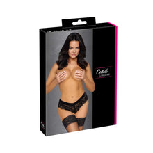 Lade das Bild in den Galerie-Viewer, Spitzen Panty S-XL mit Schritt-Kette und Samt-Bund &quot;Lillian&quot;
