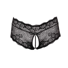 Lade das Bild in den Galerie-Viewer, Damen Slip ouvert L-4XL florale Spitze mit Perlen-Kette &quot;Anita&quot;
