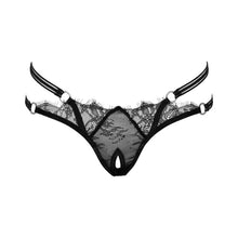 Lade das Bild in den Galerie-Viewer, Edler Damen String ouvert S-L zarte Eyelash-Spitze mit Strass &quot;Irina&quot;
