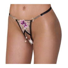 Lade das Bild in den Galerie-Viewer, Damen Rio String ouvert S-L mit Strass-Ketten und Perlen &quot;Blume&quot;
