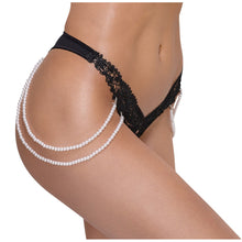 Lade das Bild in den Galerie-Viewer, Damen String S-L kostbare Stickerei-Spitze mit Perlenketten &quot;Rachel&quot;
