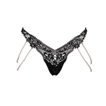 Lade das Bild in den Galerie-Viewer, Damen String S-L kostbare Stickerei-Spitze mit Perlenketten &quot;Rachel&quot;
