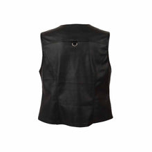 Lade das Bild in den Galerie-Viewer, Herren Weste Biker Style Lederimitat mit Kette "Chuck"