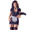 Dienstmädchen-Kostüm S-XL mit Schürze - Strapse abnehmbar 