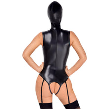 Lade das Bild in den Galerie-Viewer, Straps-Body ouvert S-XXL busenfrei mit Kopfmaske &quot;Junis&quot;
