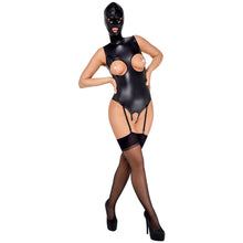 Lade das Bild in den Galerie-Viewer, Straps-Body ouvert S-XXL busenfrei mit Kopfmaske &quot;Junis&quot;
