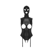 Lade das Bild in den Galerie-Viewer, Straps-Body ouvert S-XXL busenfrei mit Kopfmaske &quot;Junis&quot;
