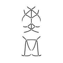 Lade das Bild in den Galerie-Viewer, Brust- und Hüft-Harness Set S-L seidig glänzend
