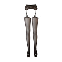 Lade das Bild in den Galerie-Viewer, Straps-Strumpfhose S-XL Schritt ouvert mit Naht &quot;Roberta&quot;
