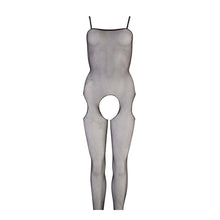 Lade das Bild in den Galerie-Viewer, Netz-Catsuit S-XL Schritt offen schwarz &quot;Cecil&quot;
