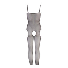 Lade das Bild in den Galerie-Viewer, Netz-Catsuit S-XL Schritt offen schwarz &quot;Cecil&quot;
