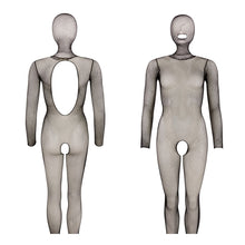 Lade das Bild in den Galerie-Viewer, Netz-Catsuit S-L mit Maske, im Schritt offen &quot;Soja&quot;
