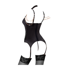 Lade das Bild in den Galerie-Viewer, Elegantes Strapshemd Set S-XL mit Strass-Ketten schwarz &quot;Shia&quot;
