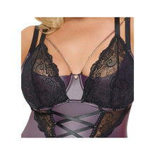 Lade das Bild in den Galerie-Viewer, Strapshemd Set ouvert XL - 3XL Spitzen-Cups abnehmbar &quot;Cornelia&quot;
