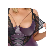 Lade das Bild in den Galerie-Viewer, Strapshemd Set ouvert XL - 3XL Spitzen-Cups abnehmbar &quot;Cornelia&quot;
