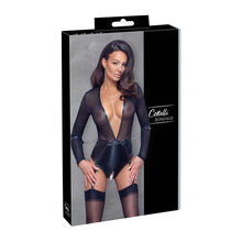 Lade das Bild in den Galerie-Viewer, Langarm Body S-XL abnehmbare Strapse und Handfesseln &quot;Carolina&quot;
