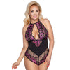 Damen Body XL-4XL mit Druckknopf, aus 2-farbiger Spitze 