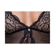 Lade das Bild in den Galerie-Viewer, String-Body S-XL mit Strass und abnehmbaren Strapsen &quot;Palema&quot;
