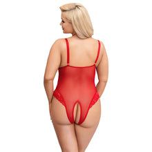 Lade das Bild in den Galerie-Viewer, Body ouvert rot XL - 4XL mit Soft-Cups und breiten Trägern &quot;Anette&quot;
