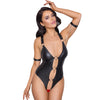 Stringbody Bondage ouvert S-XL mit Fesseln und Deko-Ringen 