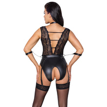 Lade das Bild in den Galerie-Viewer, Body Bondage ouvert S-XL mit 2 Fesseln, Strapse abnehmbar &quot;Xela&quot;
