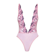 Lade das Bild in den Galerie-Viewer, Damen Body S-XL in rosé mit V-Ausschnitt und Stickerei &quot;Armela&quot;
