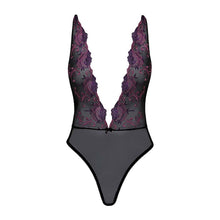 Lade das Bild in den Galerie-Viewer, Damen Body S-XL mit V-Ausschnitt und floraler Stickerei &quot;Lisetta&quot;
