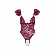 Lade das Bild in den Galerie-Viewer, Stringbody Damen Spitze - Bordeaux Rot S-XL "Maren"