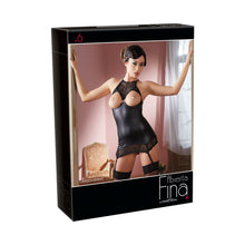 Lade das Bild in den Galerie-Viewer, Straps-Kleid S-XL im Mattlook mit schwarzer Spitze &quot;Lynn&quot;
