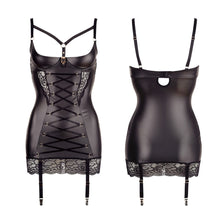 Lade das Bild in den Galerie-Viewer, Straps-Kleid S-XL mit offenen Cups, Strapse abnehmbar &quot;Swantje&quot;
